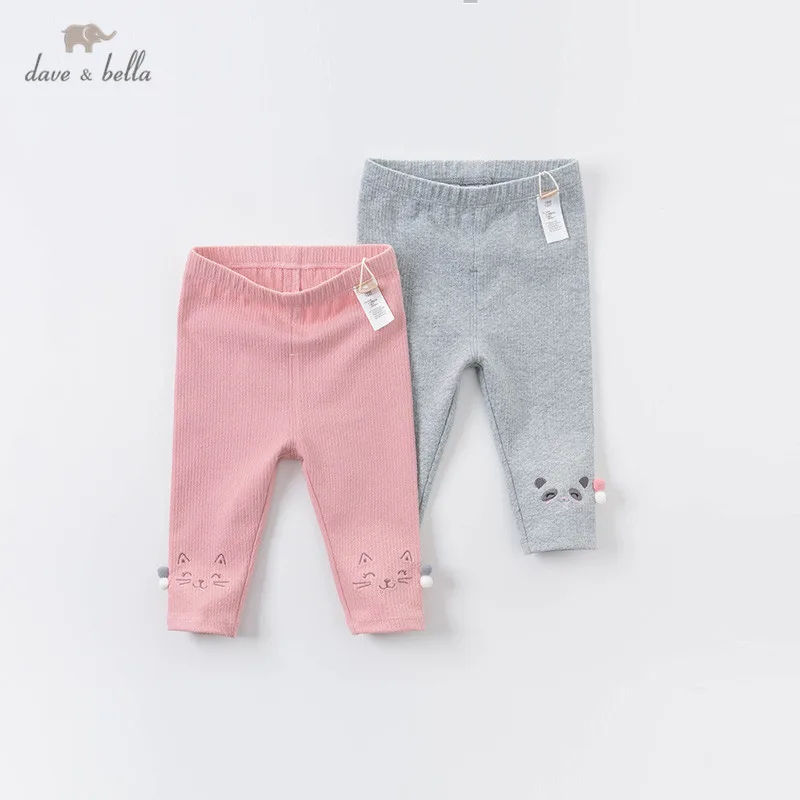 

DBJ14432 dave bella/осенние модные шаровые штаны с героями мультфильмов для маленьких девочек детские длинные штаны брюки для малышей