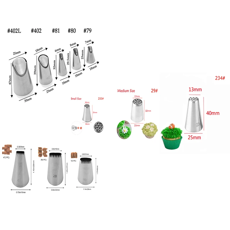 Ice Cream Cake Nozzles Flowers Grass Decorating Practical Stainless Steel DIY Baking Tools Home Living Kitchen Accessories | Дом и сад