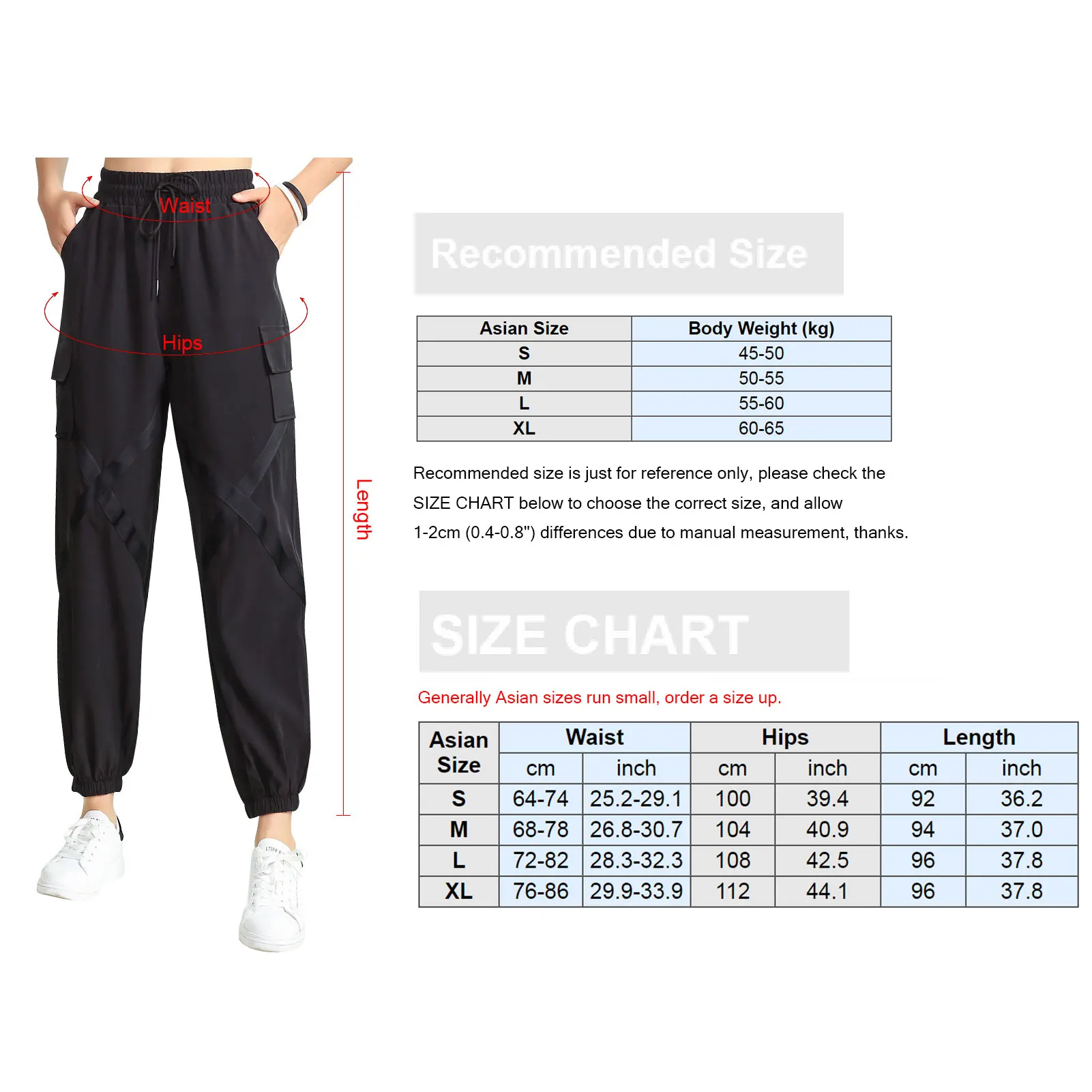 

Women Baggy Jogger Pants Elastic Moisture-wicking Quick-dry Cargo Pants Running Jogging Workout Fitness Pants