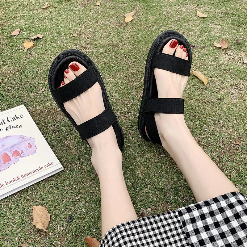 

Beige Heeled Sandals Fashion Womens Shoes 2021 Espadrilles Platform All-Match Black Luxury Gladiator High Girls Low Comfort New
