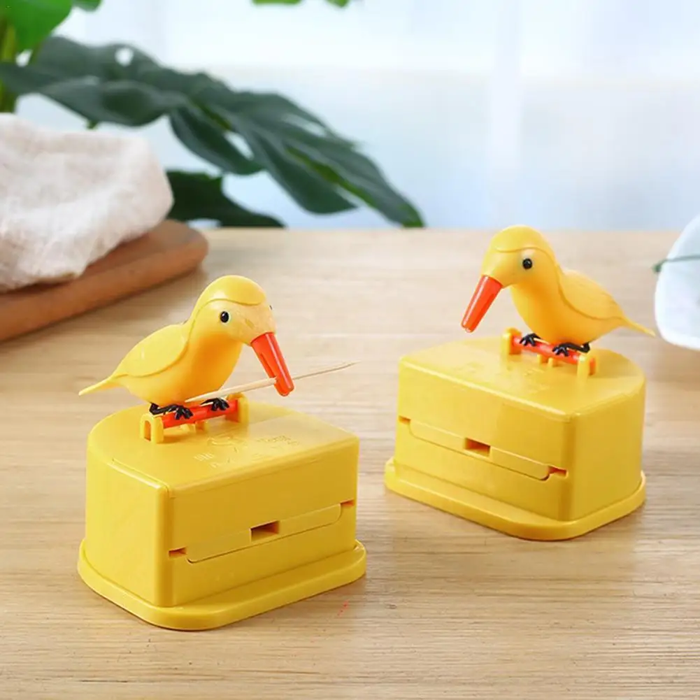 

Small Bird Toothpick Container Automatic Toothpick Holder Accessories Decoration Kitchen Dispenser Box Storage Toothpick De D8Z9
