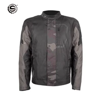 sfk stylish motorcycle jacket brown ce protection armor detachable liner motocross racing jacket clothing accessries