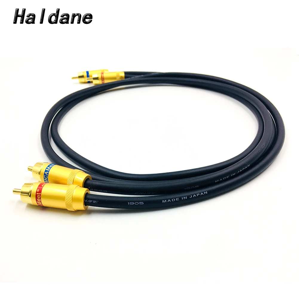 

Haldane Gold Plated RCA Reference Interconnect Cable 2 RCA to 2 RCA Audio Cable with Single Crystal Copperr CANARE L-4E6S 1905