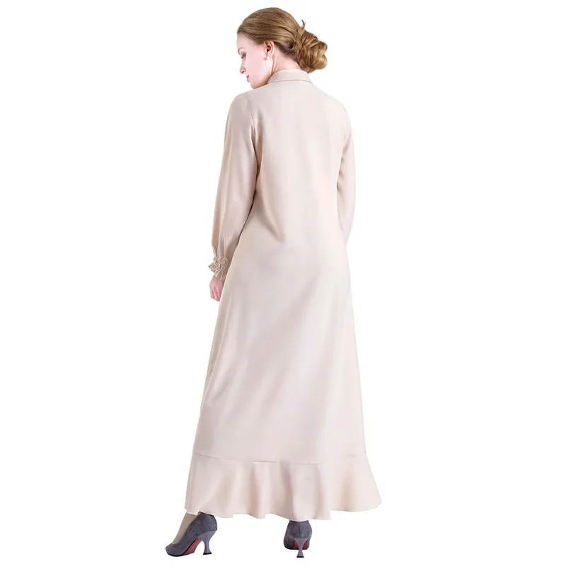 Arabic Islamic Dubai Kaftan Abaya Middle Eastern Muslim Moroccan Rufflse Dress Turkey Elegant Casual Femme | Женская одежда