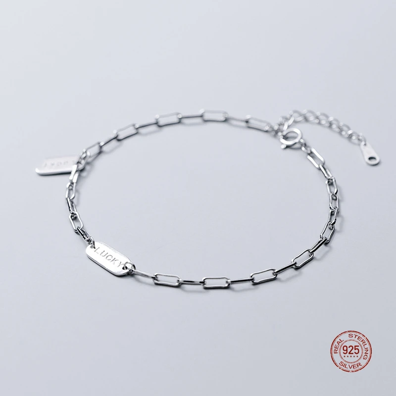 Новое поступление милый серебряный браслет LKO 925 на удачу для женщин S925
