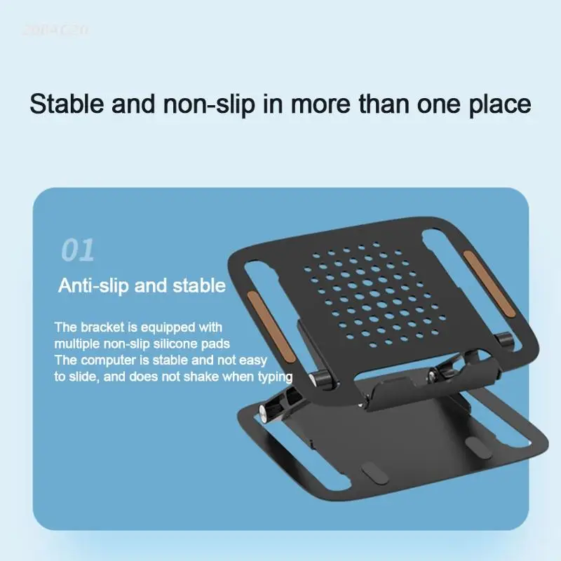 

Складная подставка для ноутбука, алюминиевый регулируемый держатель для ноутбука с функцией охлаждения для всех планшетов 11-17 дюймов