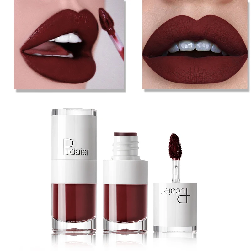 Матовая жидкая губная помада водостойкая красная бархатная для макияжа стойкий