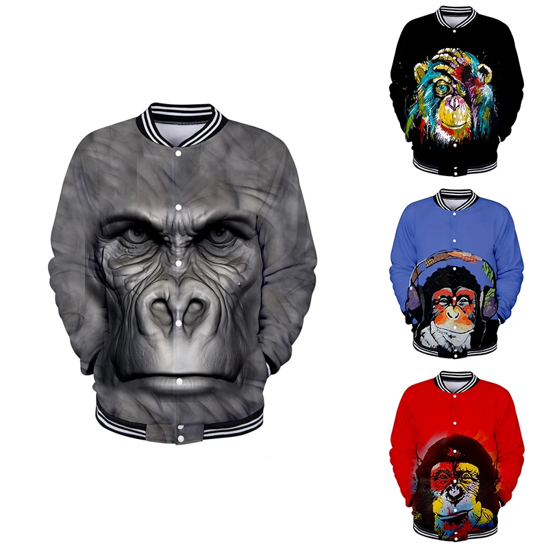 

New Orangutan Funny Cool 3d Baseball Jacket Coat Fashion Men Women Hoodie Sweatshirts Long Sleeve Homme 3D Hoodies Jackets Tops