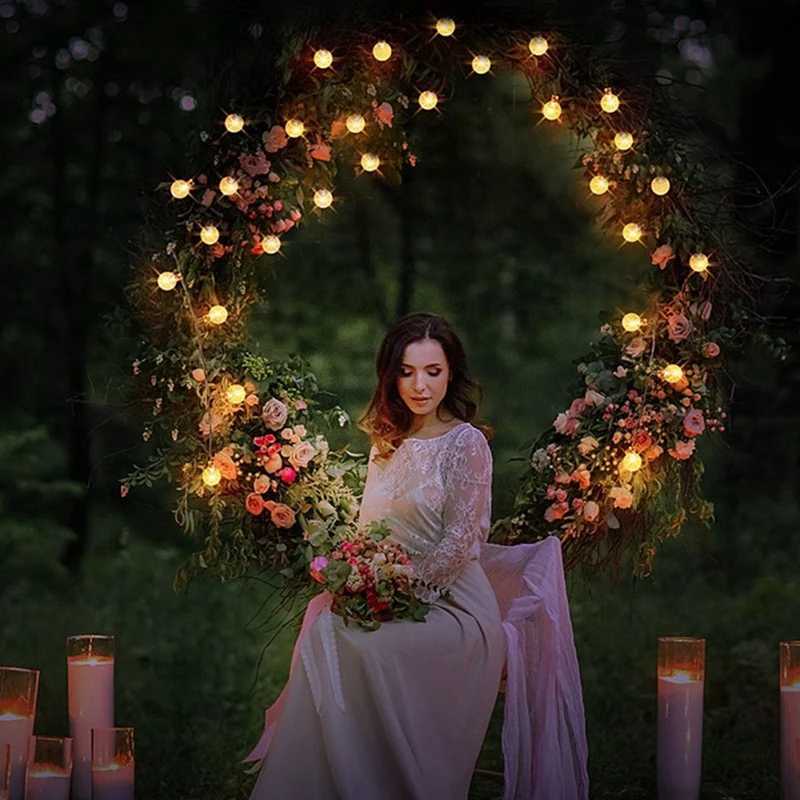 

1 Set Outdoor Set Pot Camping Teapot Set & 1 Pcs 30 LED Ball LED Ring Light Solar Lamp Power LED String Fairy Lights