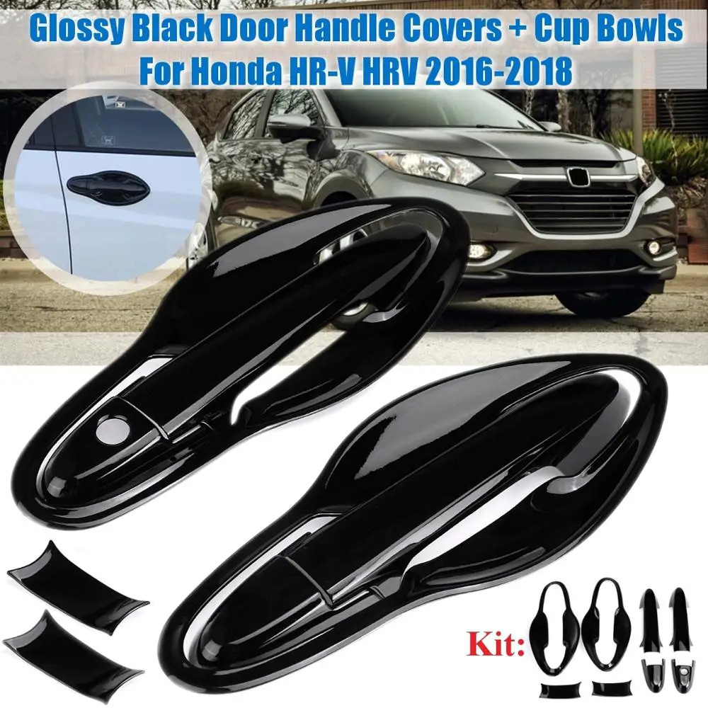 Gloss black front Автомобильный Стайлинг для Honda HR-V HRV Vezel ABS Передняя Задняя дверная ручка Крышка Чаша накладка крышка молдинг Гарнир - Цвет: Gloss black front