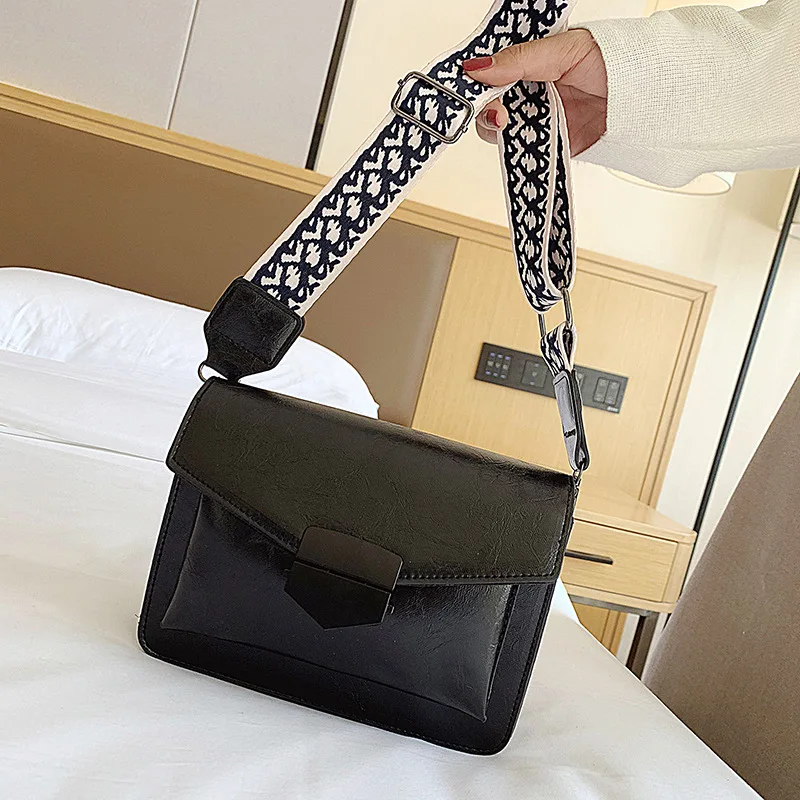 

2020 New Solid Color PU Leather Crossbody Bags For Women Fashion Simple Shoulder Messenger Bag Ladies Cross Body Bag