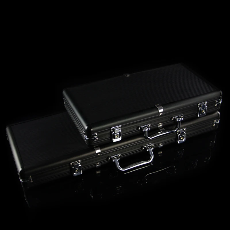

500Pcs Poker Chips Box Portable Poker Chips Case Casino Aluminum High Quality Fish Poker Tokens Suitcase Casino Chips Storager
