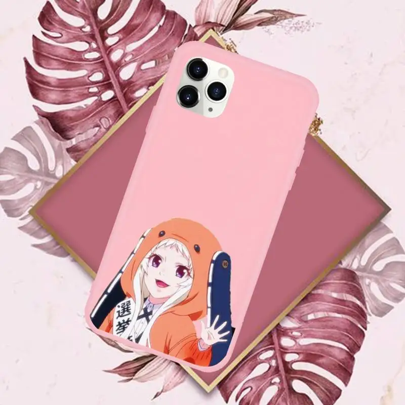 

Japanese Anime Kakegurui Jabami Yumeko Phone Case Candy Color for iPhone 6 7 8 11 12 s mini pro X XS XR MAX Plus