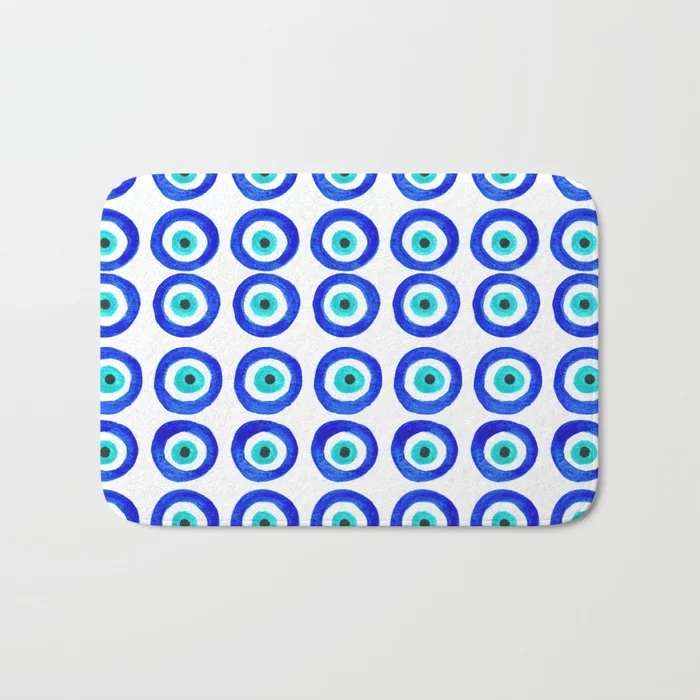

Nordic Doormat Evil Eye Amulet Talisman On White Rug Print Bath Rug Non-Slip Floor Outdoor Indoor Front Door Mat Bathroom Rugs