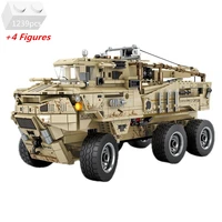 2021 new military hunter transport truck with robotic arm war vehicle building blocks sets brick diy toys for boys kids gifts