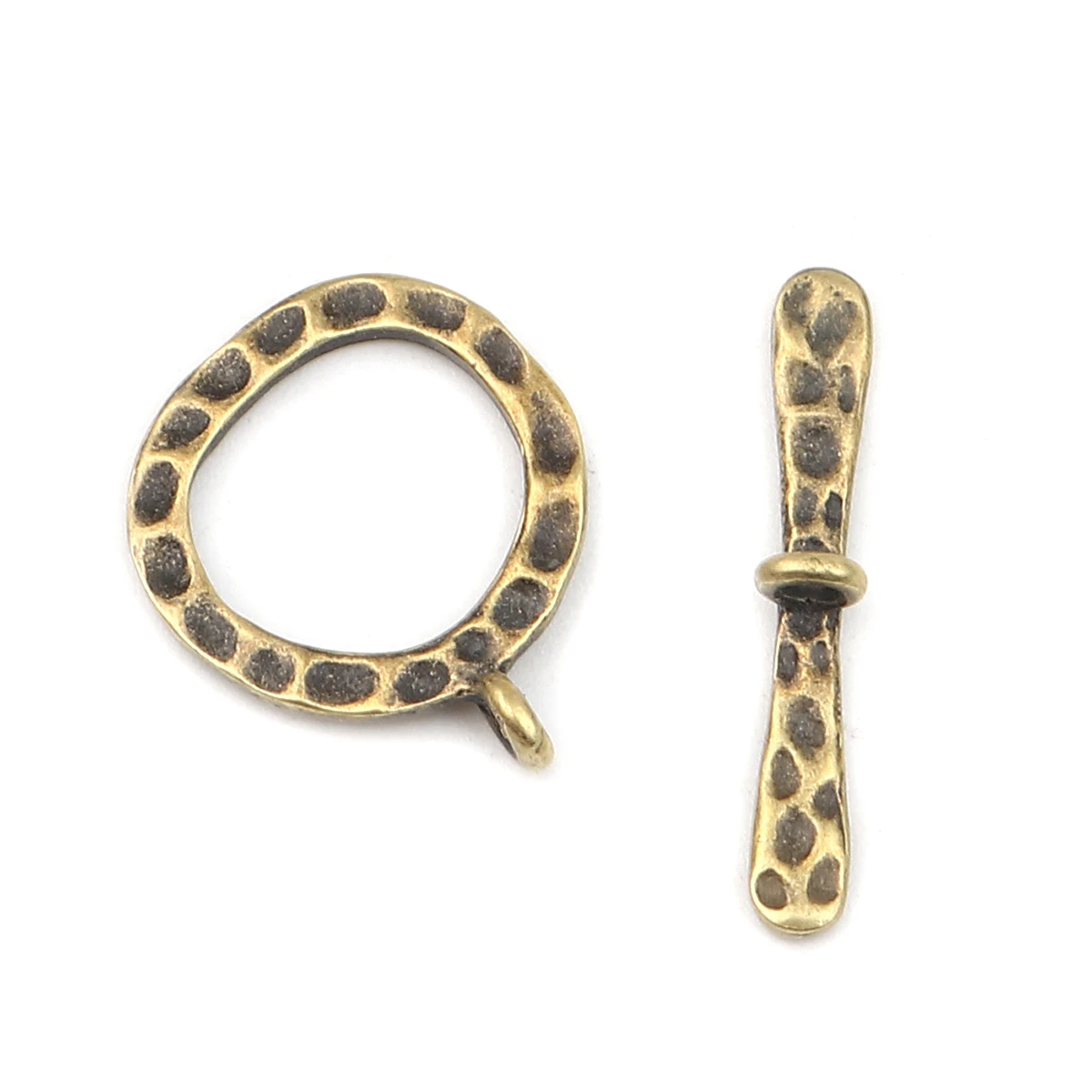 10 комплектов OT шарнирно-Рычажная застежка Разъемы круг кольцо старинная бронза