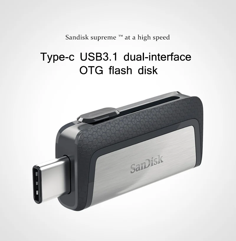 Sandisk USB флеш-накопитель, флеш-накопитель, двойной диск, USB 128 ГБ, карта памяти type-C, OTG USB 3,1, 32 ГБ, 64 ГБ, высокое качество, Usb флешка