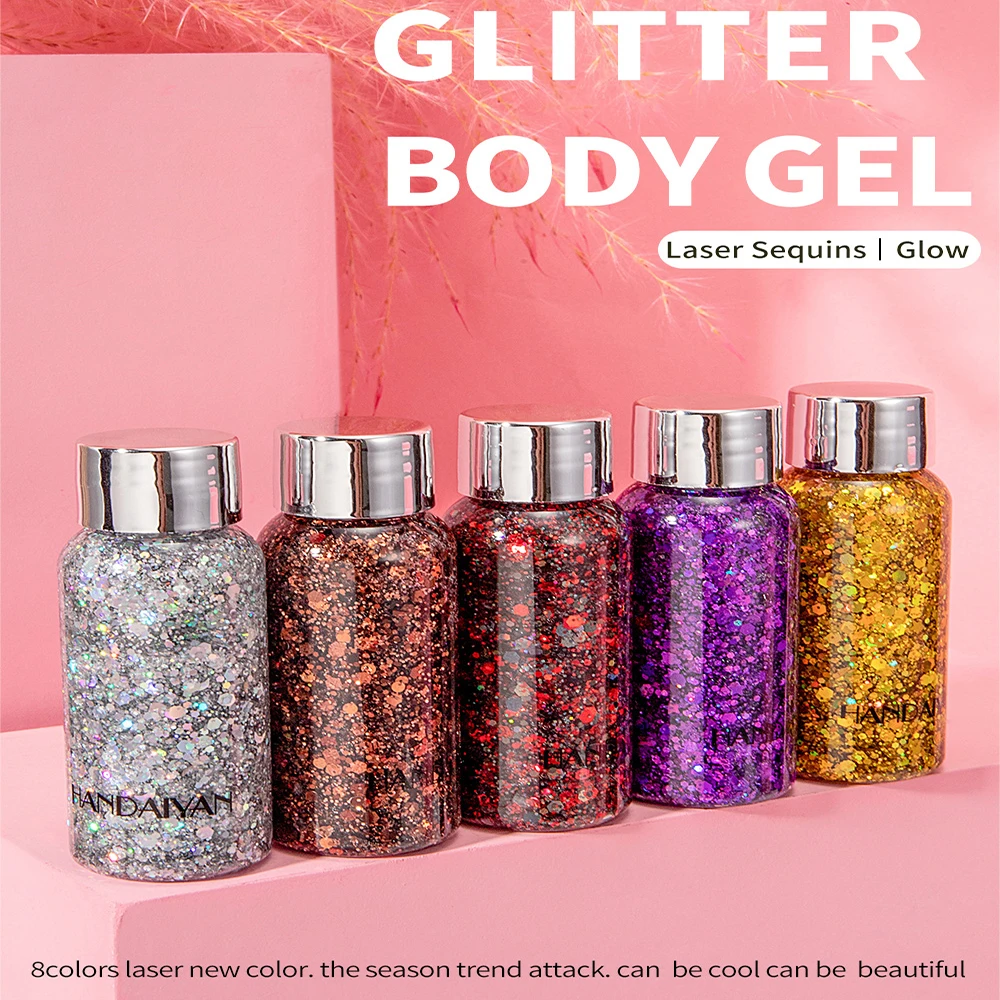 

Holographic Body Glitter, Long Lasting Glitter Shimmer Chunky Sequins Glitters For Body Face Hair Makeup