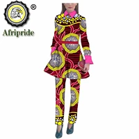 africa style waist belt suits for women blazers jackets two piece set top and pants dashiki african women clothing s1826009