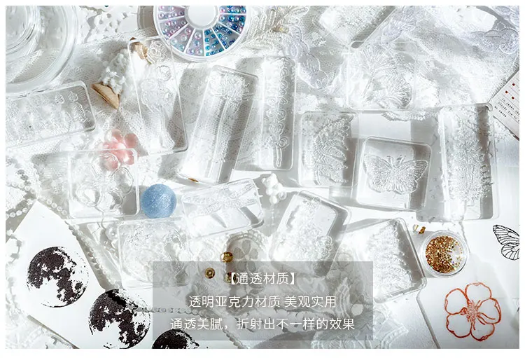 Ретро Лес серии украшения из акрила Резиновые Марки для stationery канцелярские DIY ремесла растения Цветок гинкго хлопок стандарт