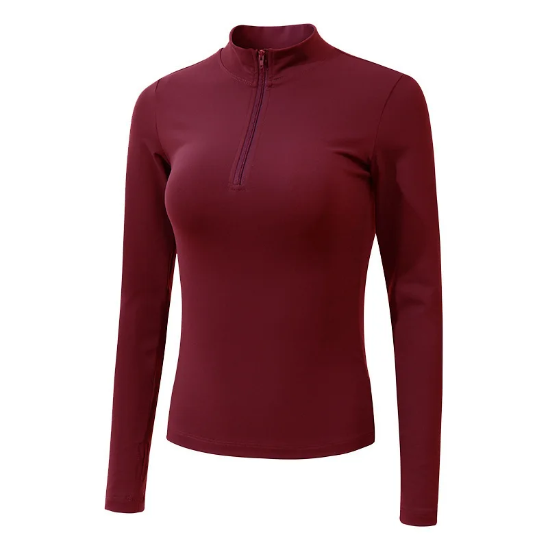 Женские Бесшовные рубашки для йоги с длинным рукавом и отверстием большого