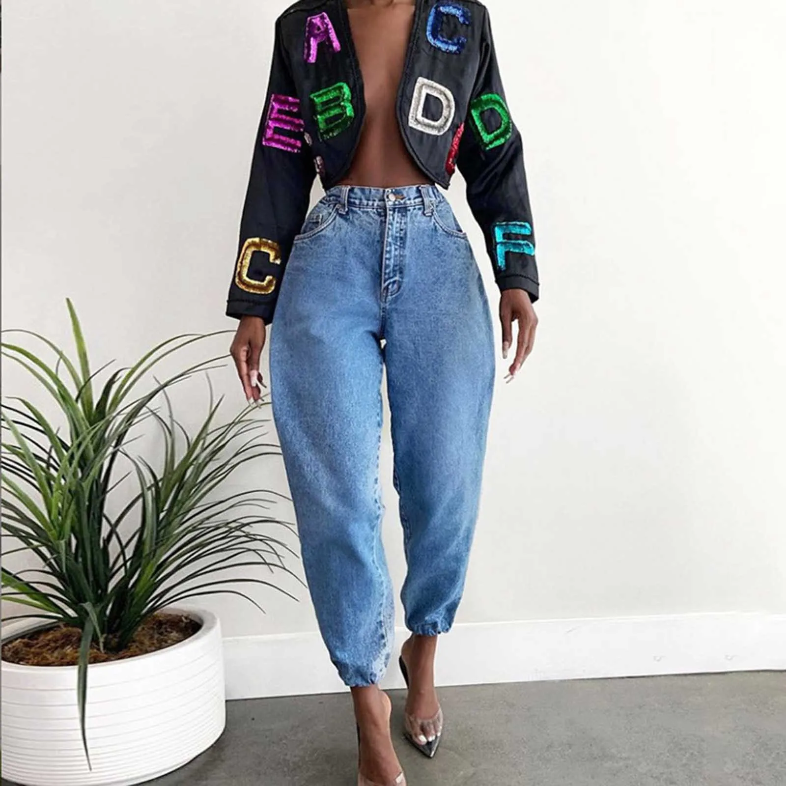 

Women Fashion High Waist Loose Wide Leg Casual Everyday Jeans Vintage Baggy Straight Pants Washed Boyfriend Jeans брюки женские