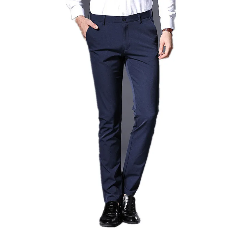 

2020 New Men's Suit Pants Solid Color Casual Business Dress Pants Slim Dress Trousers Quality Men's Classic Groom Wedding Pants