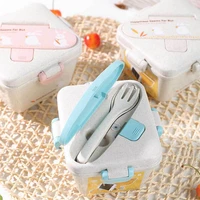 500ml pp portable lunch box high capacity leakproof keep fresh food container travel hiking office school kids bento box