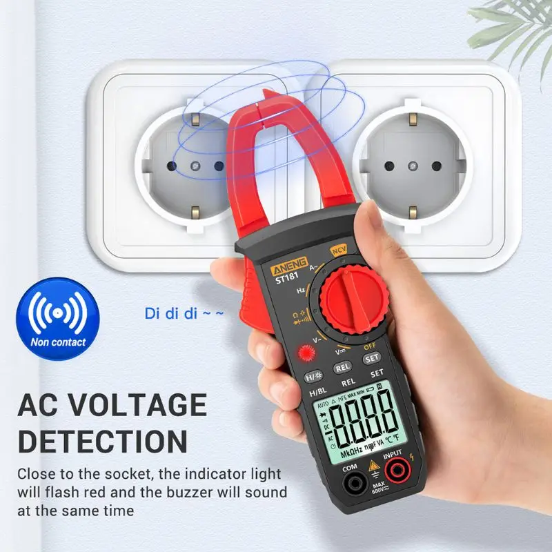 

Digital Clamp Meter 4000 Counts Multimeter Ammeter Voltage Tester Amp Hz Capacitance NCV Ohm Test