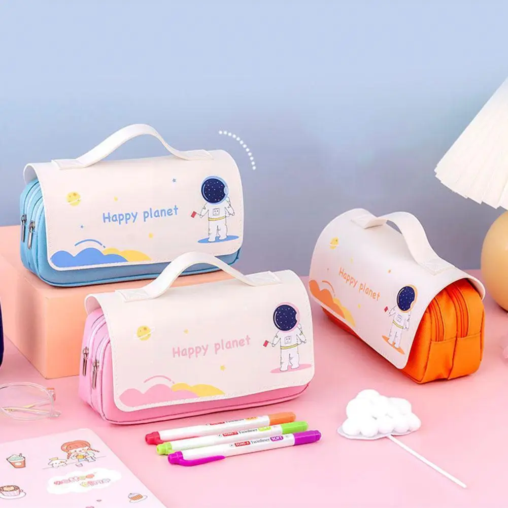 

Creative Cartoon Foldable Pencil Case Large Capacity Bags Animal School Korean Kawaii Case Student Pencil Stationery Pencil V8C4