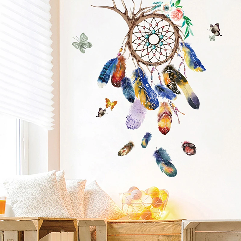 Красочные перья для гостиной спальни дверь стеклянная фотография 30*90 см 3D Ловец