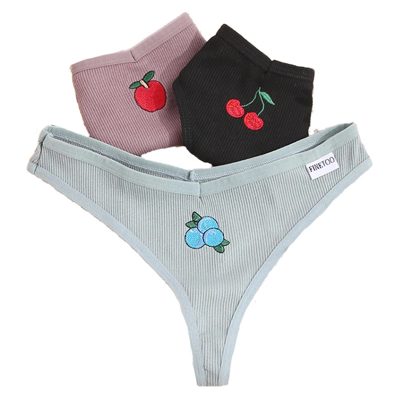 Сексуальные женские трусики с фруктами бриджи из искусственного хлопка стринги