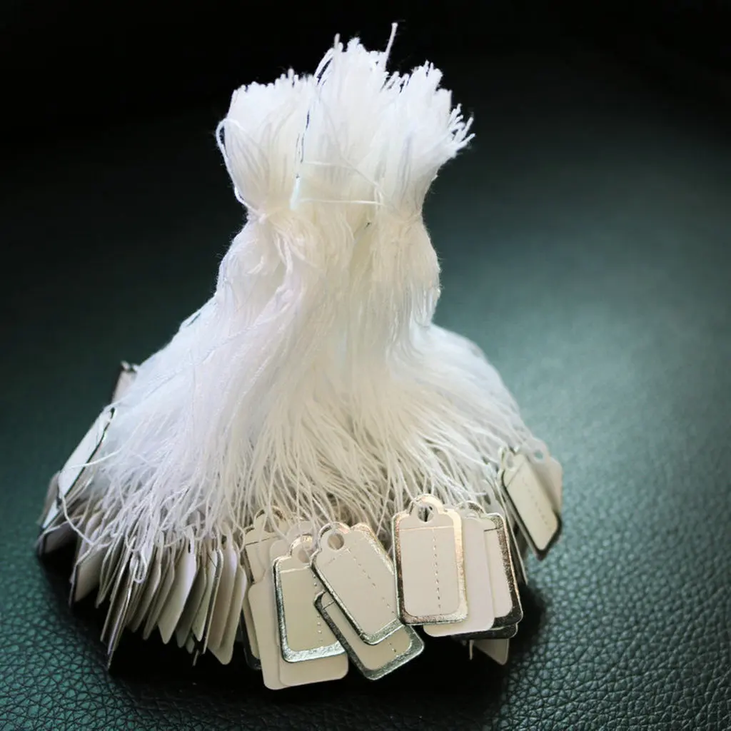 

500Pcs White Marking Tags Price Tags Price Labels Display Tags with Hanging String, 26 x 14mm