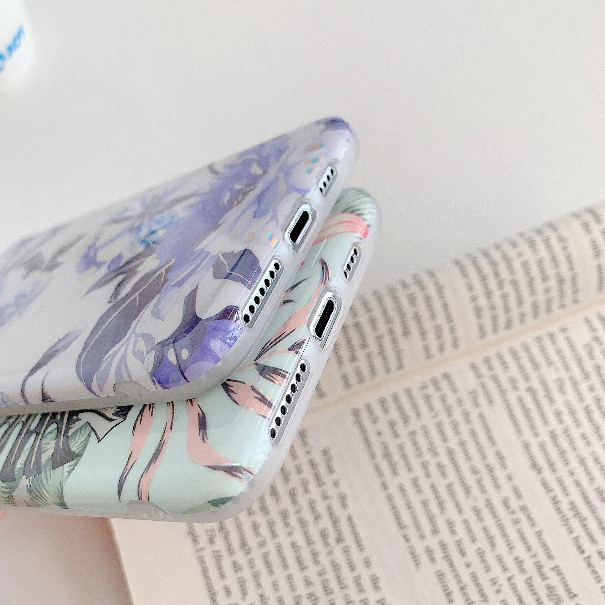 

Luxury Laser Plating Banana Leaf Phone Case For iphone 11 Pro Max X XS XR 7 8 Plus SE2020 Cute Roses Flower Smooth Back Cover