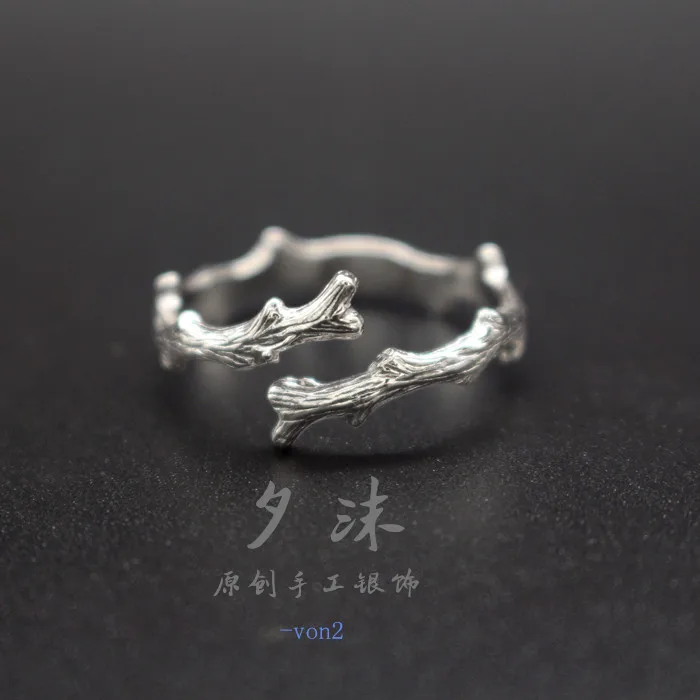 

Customized Original Design "Wood with Branches" Sterling Silver Couple Men and Women Couple Rings Valentine's Day Gift Student M