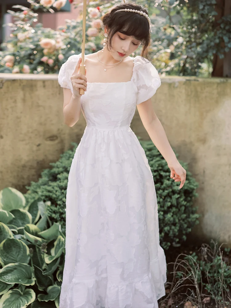 

Make spot jacquard French fairy skirt very white