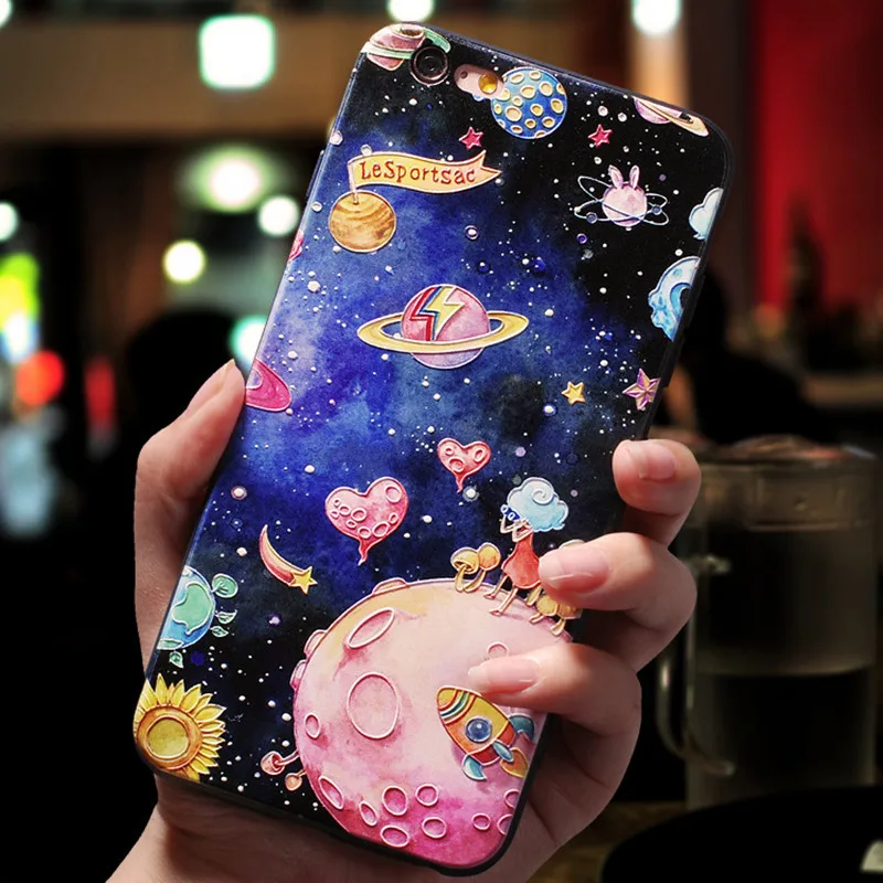 Фэнтезийная планета 3D рельефный силиконовый мягкий чехол для телефона IPhone 7 8 X XR XS