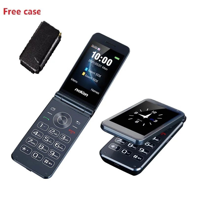 Simply Ederly Dual Display Flip Mobile Phone 2G GSM Unlock Easy Work Senior Speed Dial Big Key Large Volume SOS Button Torch