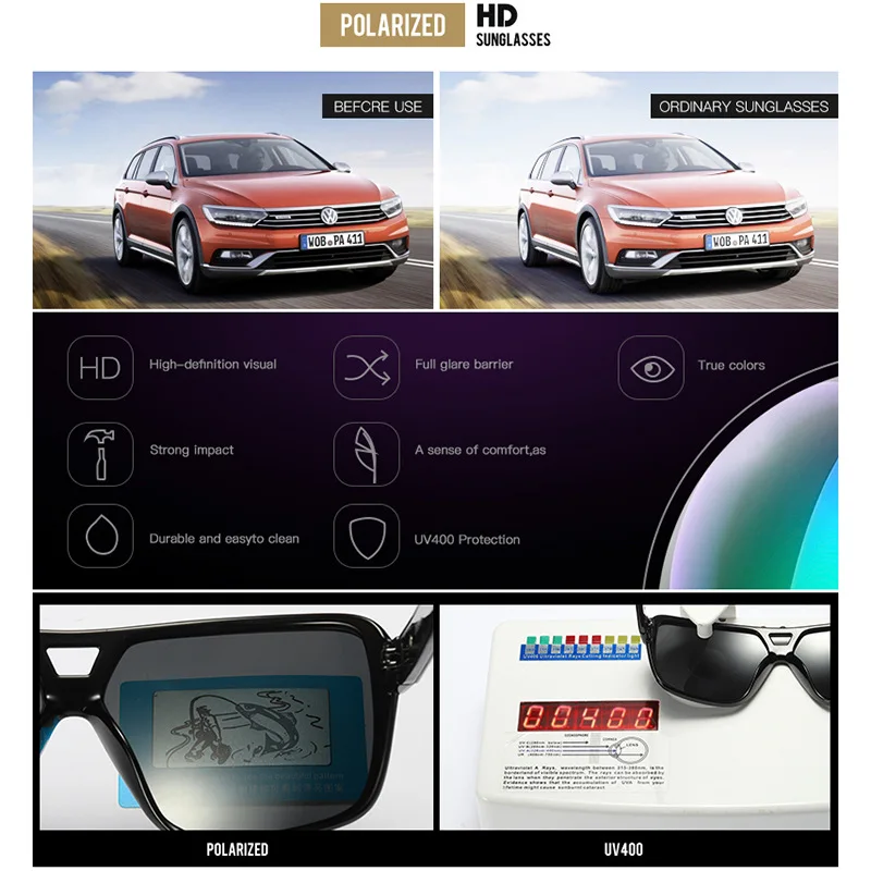 Солнцезащитные очки DUBERY мужские винтажные поляризационные темные UV400 для