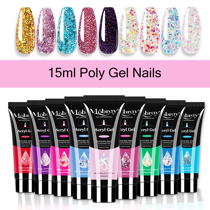 

Mobray 15g Poly Nail building Gel For Nail Extensions Poligel UV Gel Nail Polish Art Design Gel Varnish Camouflage French Nails