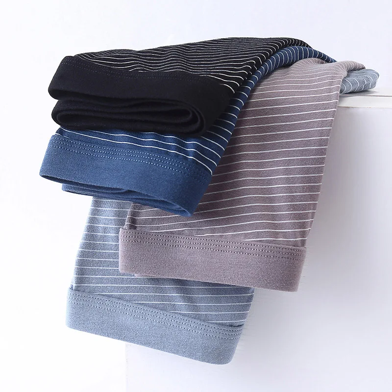 4PCS/lot  6XL 5XL XXXXLPlus Men Underwear Male boxer  Panties Shorts Men's Cotton Striped Underpants Man boxers Large Size