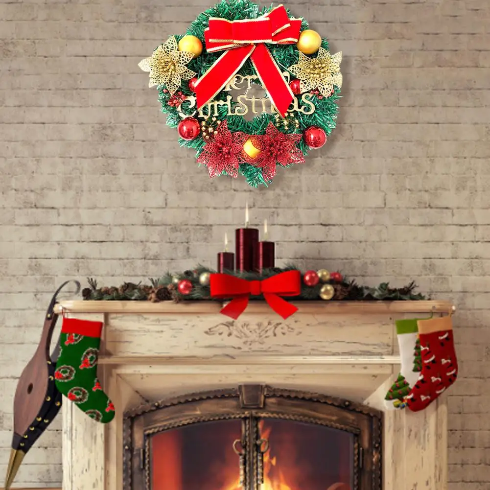 

Christmas Wreaths On The Door Artificial Garland Door Hanging Decorative Supplies For Christmas Party Decoration Wreath Decor