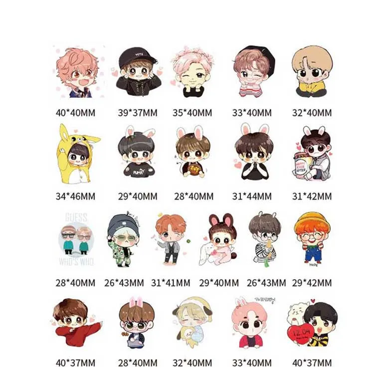 40 шт./компл. дети мультфильм водонепроницаемый Bangtan наклейки для мальчиков забавные Bangtan Expression наклейки девушка журнал бутылка Moble ноутбук