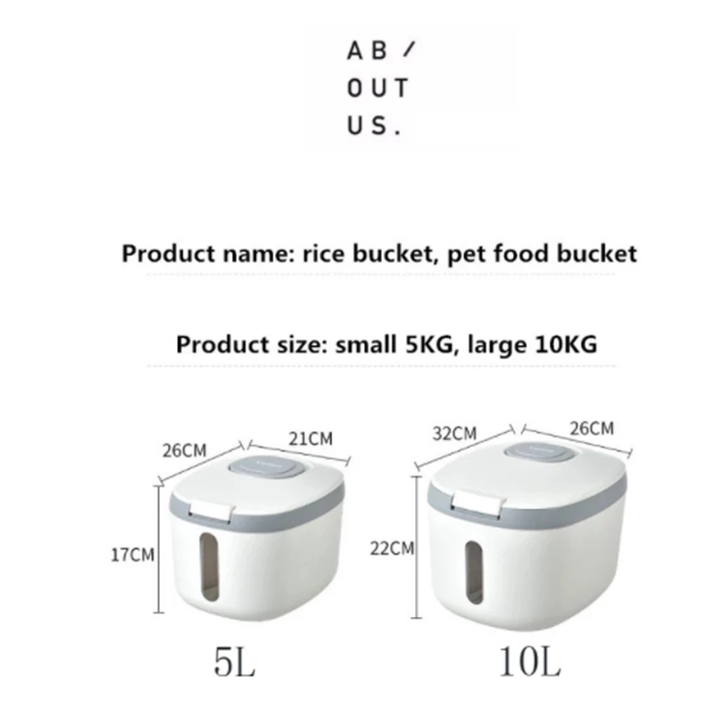 

Walfos 5L/10L Rice Bucket Cylinder Grain Pet Food Storage Container BPA Free Kitchen Nano Bucket Insect-proof Moisture-proof