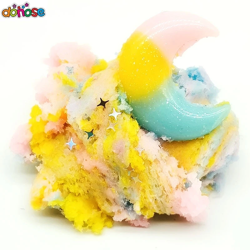 Луна Звезда слизь пушистые поставки полимерные бусины блеск Playdough волшебный