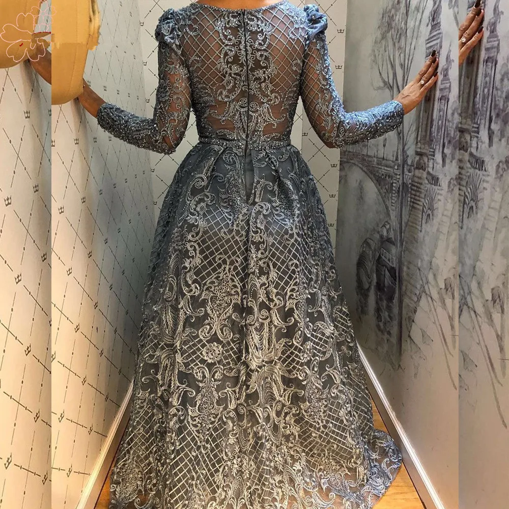 

Prom Dresses 2020 Mermaid Long Sleeve lace Appliqued Arabic Dubai Formal Evening Party Gowns Vestidos De Novia