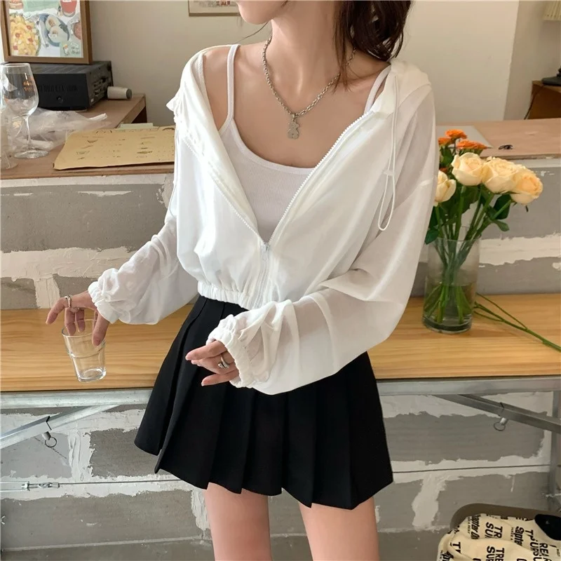 Осенний тонкий кардиган с капюшоном свитер маленькое пальто женский короткий