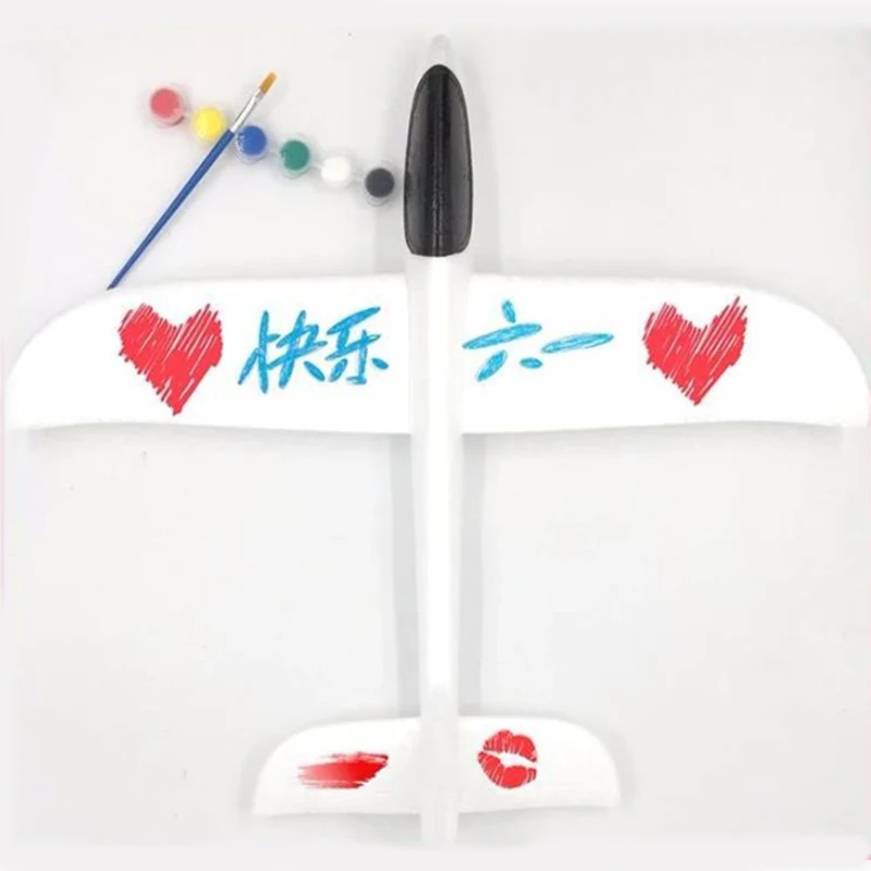 48 см летательных аппаратов белого цвета с Цвет картина ручной бросок планерный