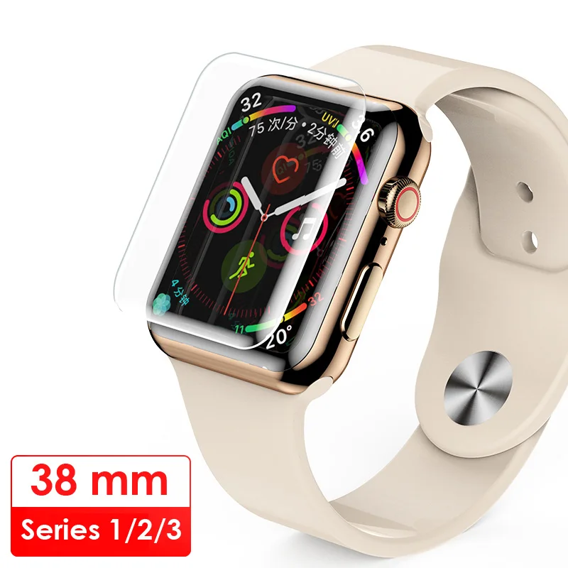 Akcoo УФ закаленное стекло для Apple watch 5 44 мм защита экрана полный клей чувствительный сенсорный для серии 1 2 3 4 38 40 44 40 мм пленка - Цвет: for  38mm