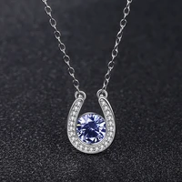 new 925 sterling silver personalized u shape pendant chain custom birthstone necklace for women wedding jewelry gift free ship